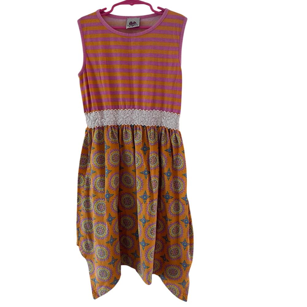 Ann Loren Girls Dress Size 9/10 Sleeveless Stripe Top